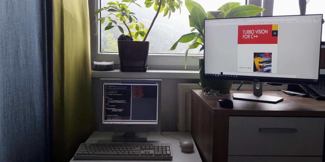 Photo of local development environment for MS DOS application